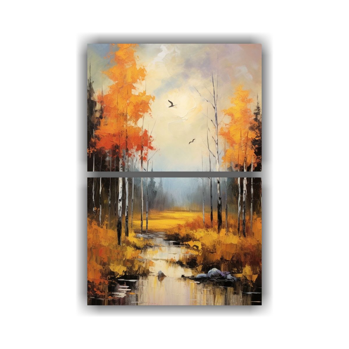 GENERICO - Pintura Paisaje Colorido En Lienzo Arte Decorativo 45x60 Cm