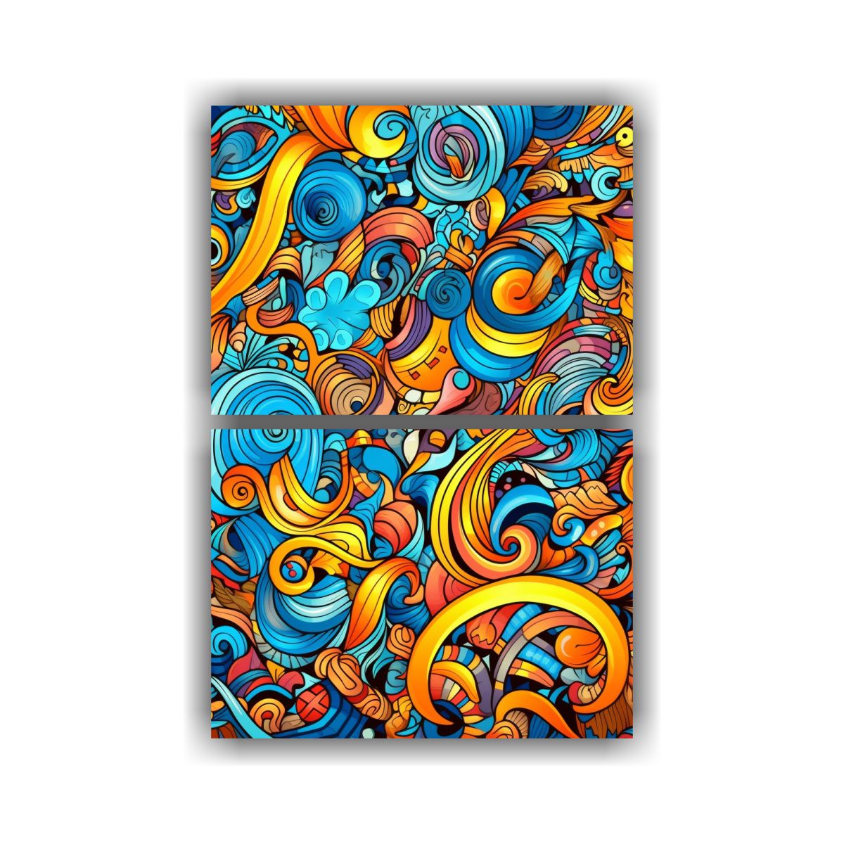 GENERICO - Set De 2 Telas En Bastidor Con Forma Patrón De 45x60 Cm