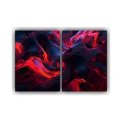 GENERICO - Pintura Decorativa Abstracta En Lienzo Rojo 60x45 Cm