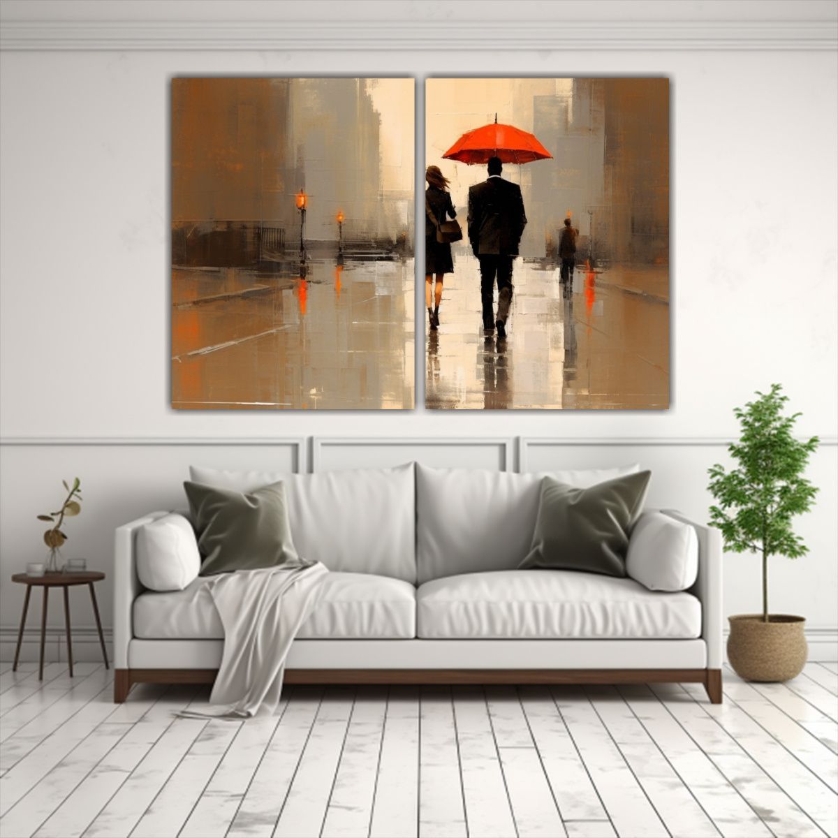 GENERICO - Cuadro Lienzo Diseño Baño Caminando A Casa En 60x40 Cm