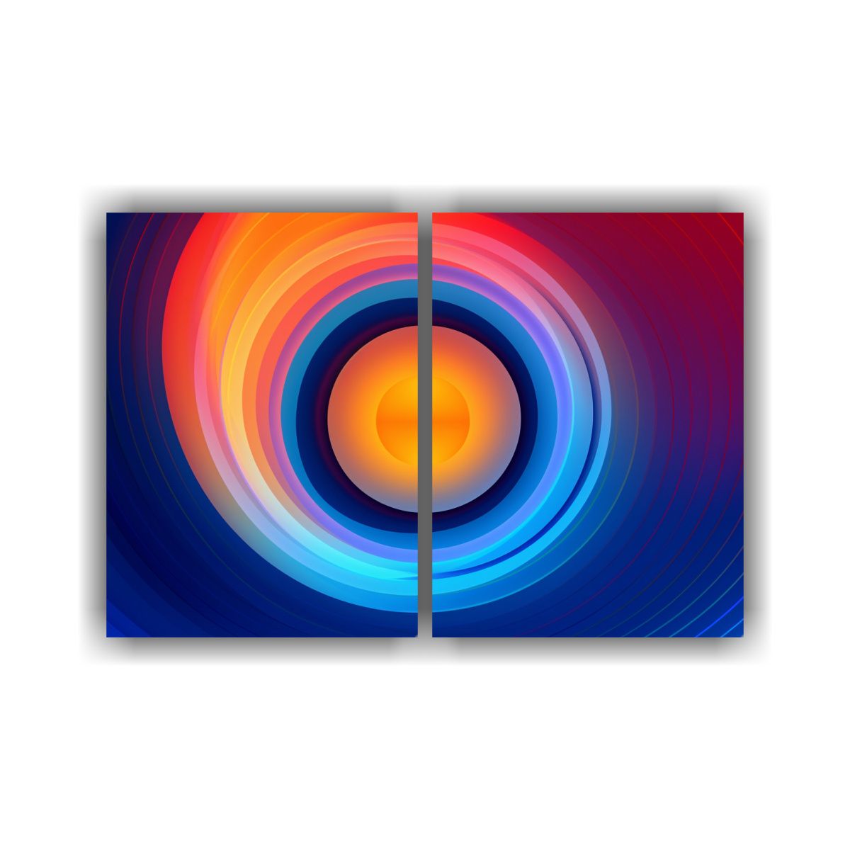 GENERICO - Cuadro Decorativo En Lienzo Azul Con Círculo 60x40 Cm