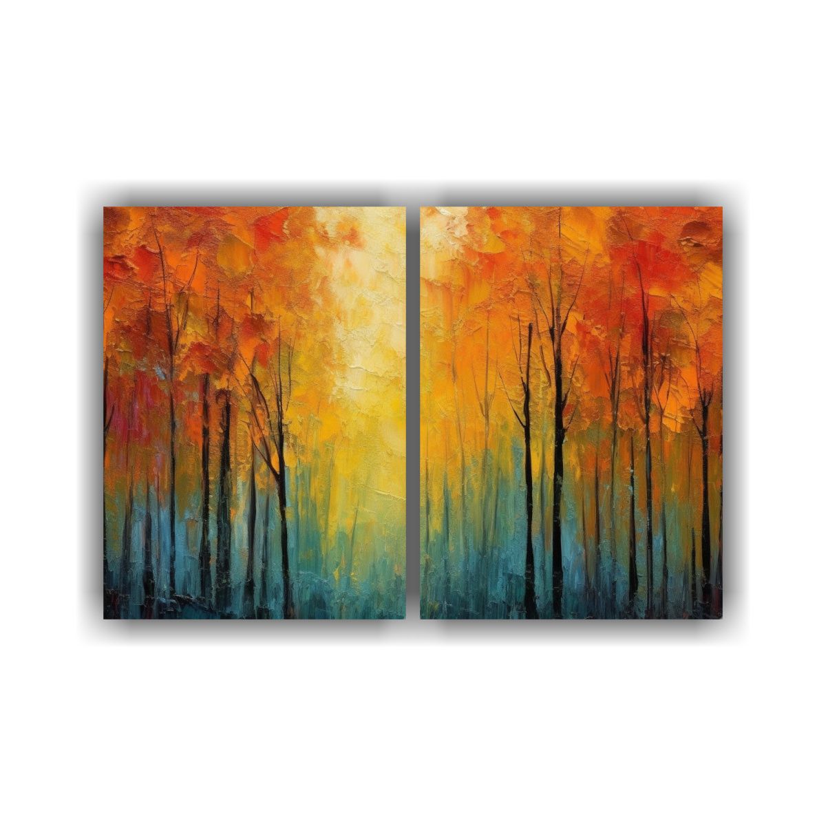 GENERICO - Cuadros Bastidor Tema Floral Luminescente Bosque 60x40 Cm