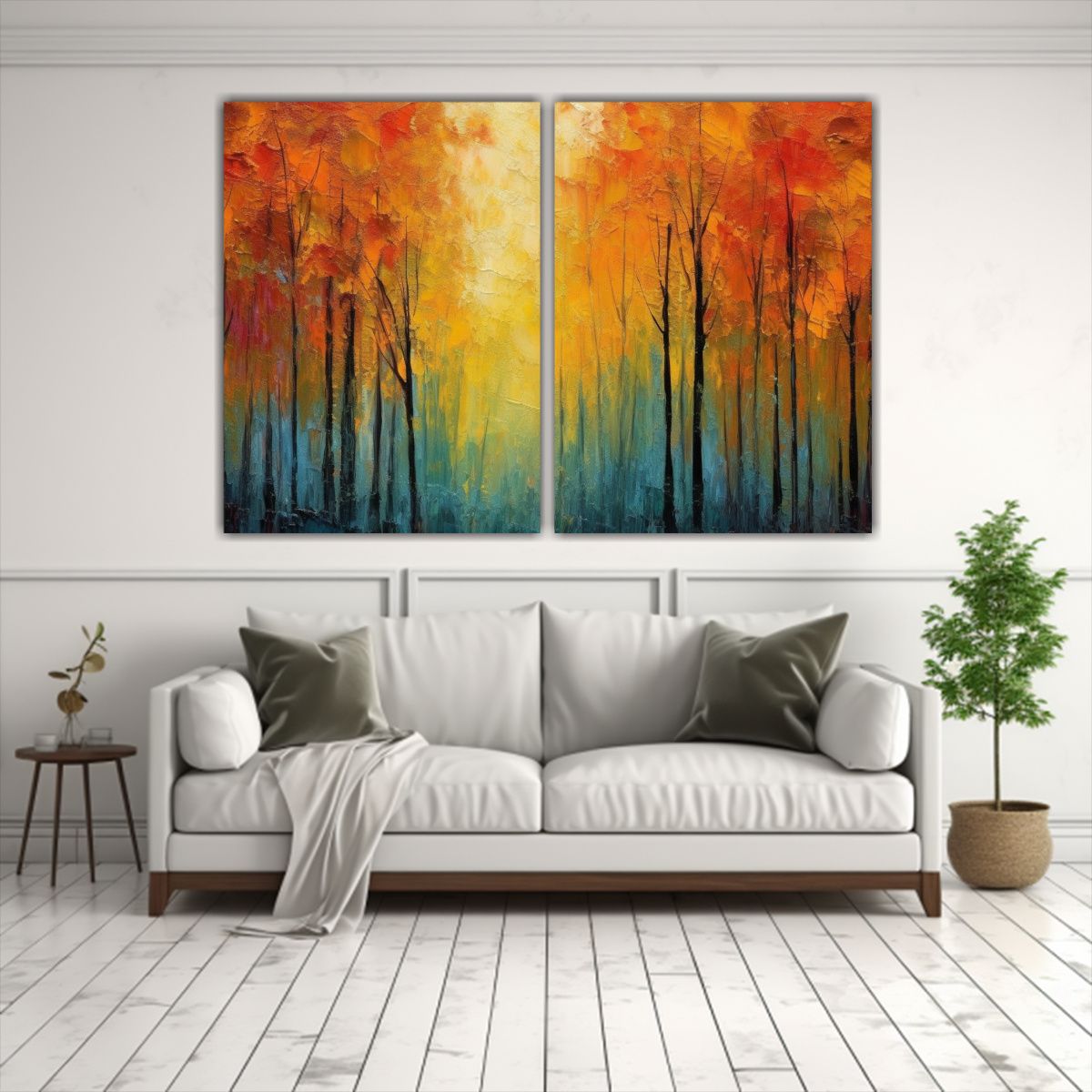 GENERICO - Cuadros Bastidor Tema Floral Luminescente Bosque 60x40 Cm