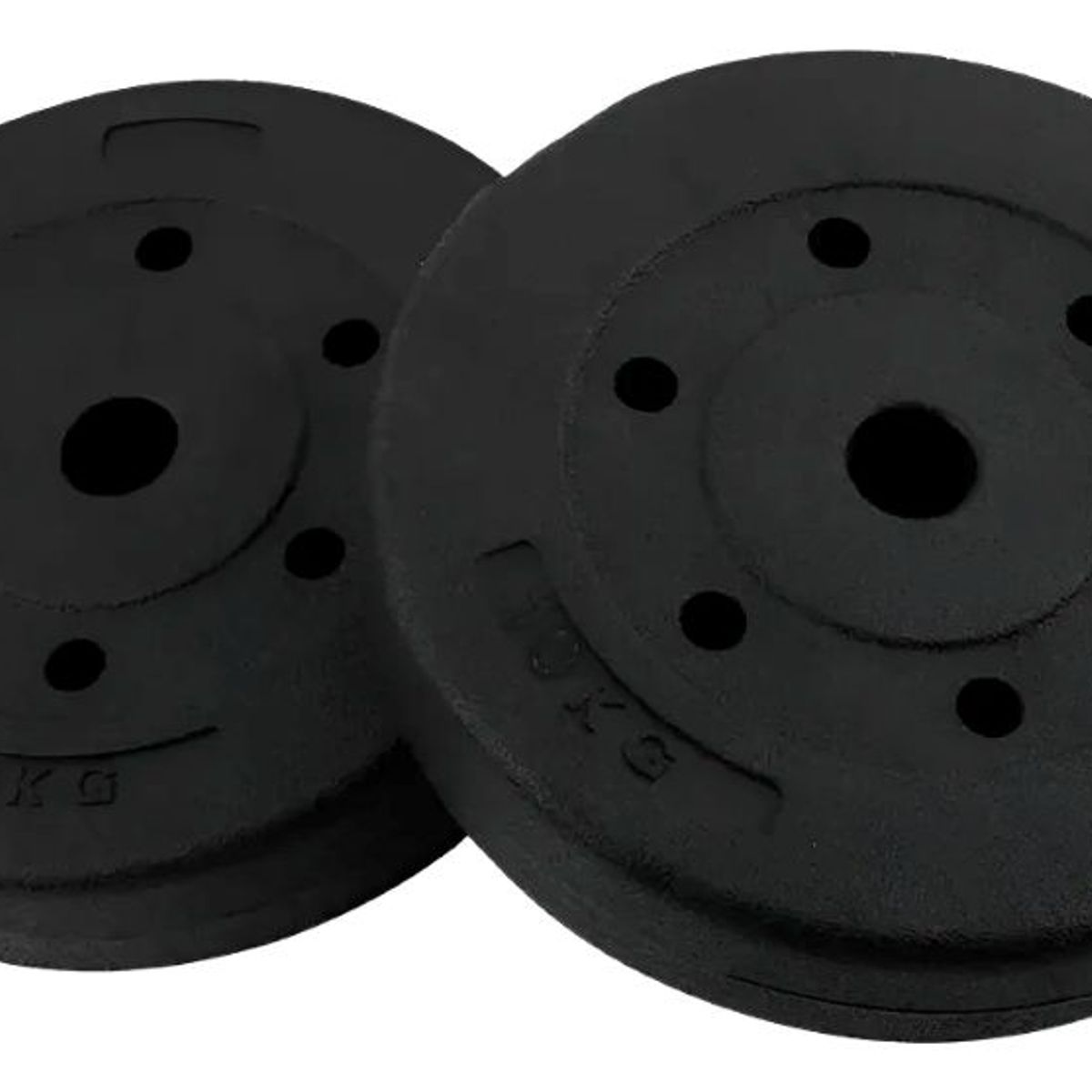 GENERICO - Set 2 Discos Preolímpicos Pvc 10 Kg C/u Total 20kg Negro Negro