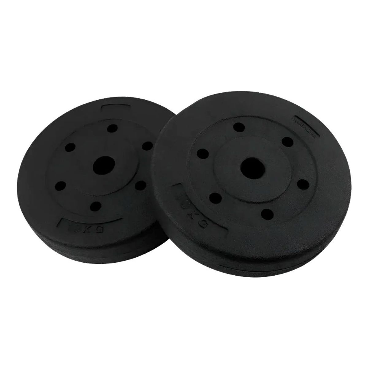 GENERICO - Set 2 Discos Preolímpicos Pvc 10 Kg C/u Total 20kg Negro Negro