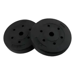 GENERICO - Set 2 Discos Preolímpicos Pvc 10 Kg C/u Total 20kg Negro Negro