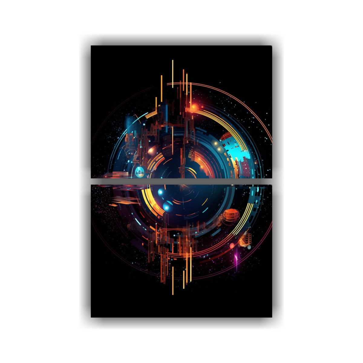 GENERICO - Cuadros De Colores Futuristas Con Tecnología 45x60 Cm