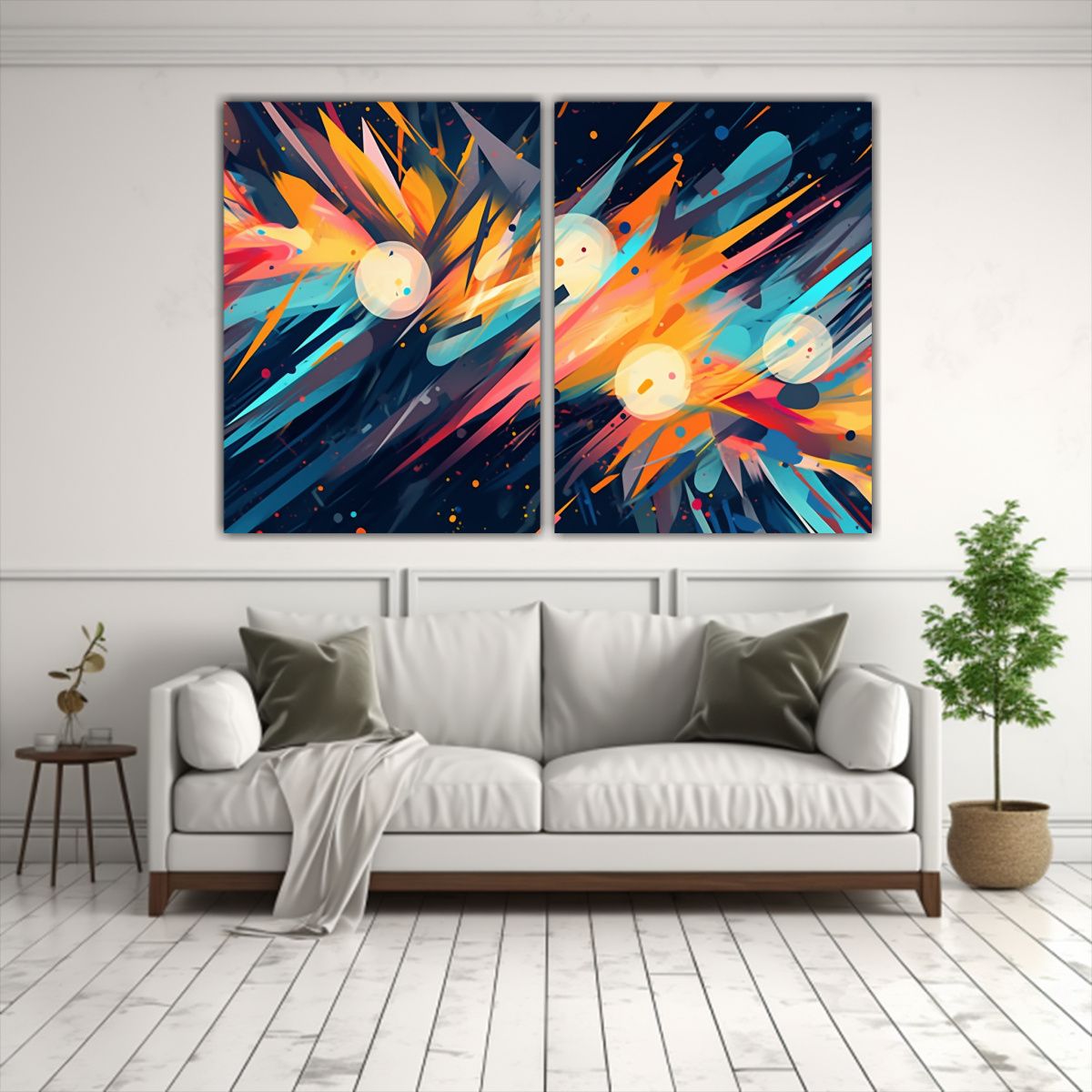GENERICO - Pinturas Decorativas Abstractas Con Vibrantes 60x40 Cm