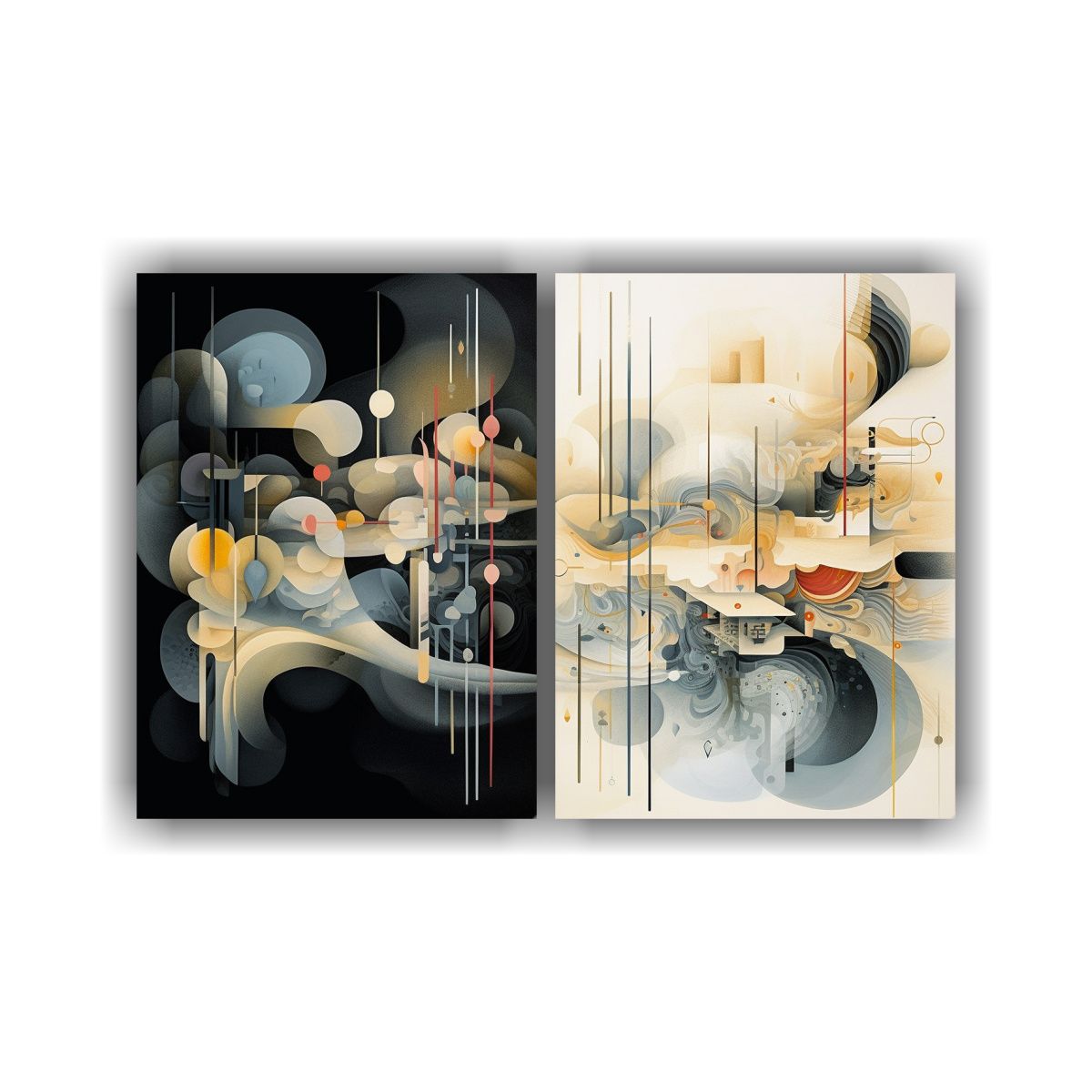 GENERICO - Cuadros Abstractos Conceptuales Sorprendentes En 60x45 Cm