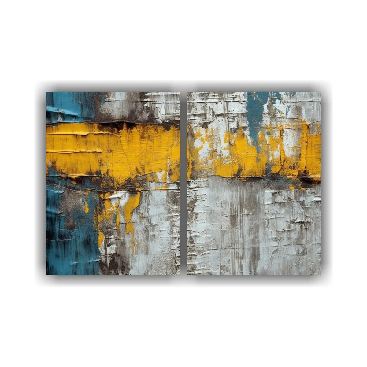 GENERICO - Cuadro Moderno Con Pintura Dorada Y Amarilla En 60x40 Cm