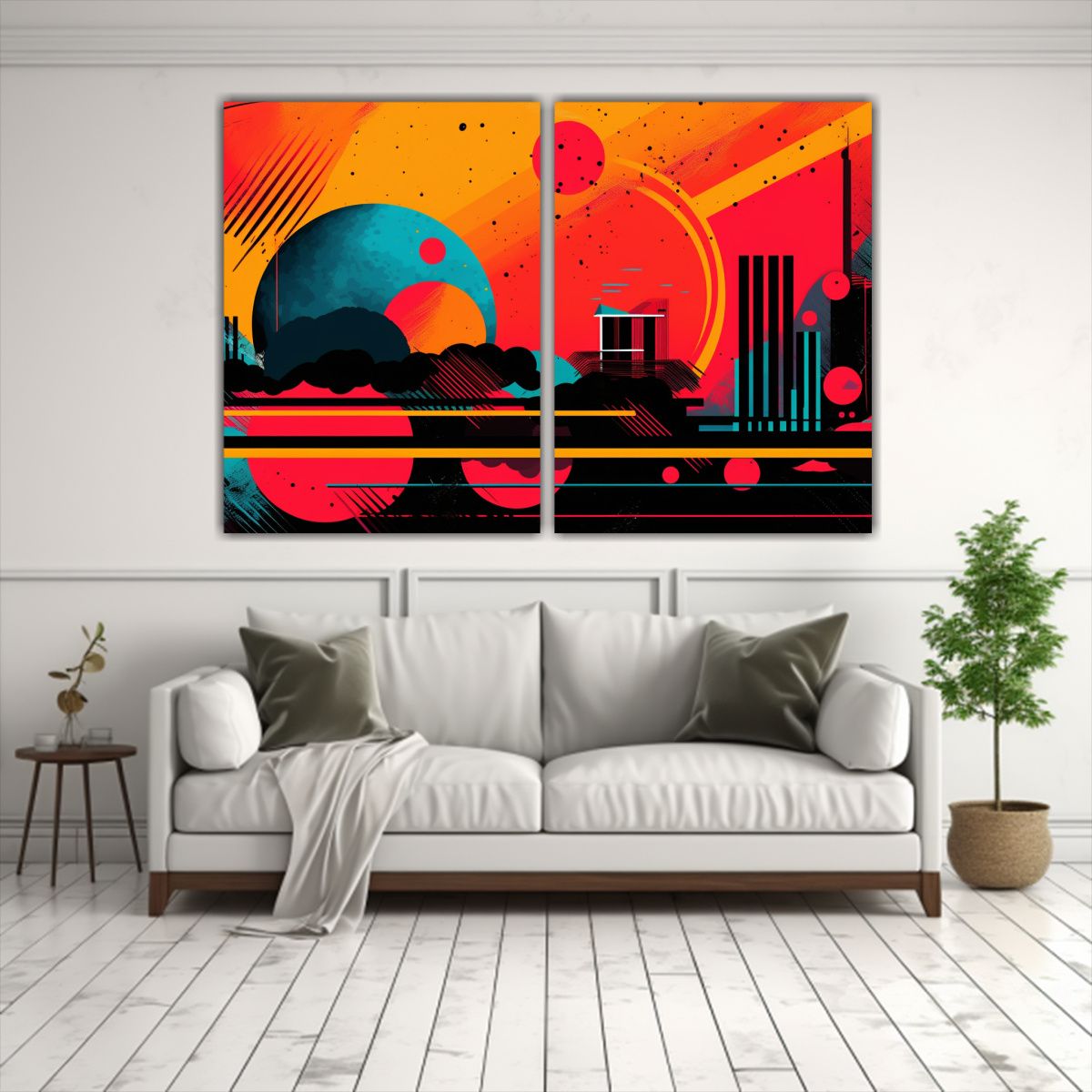 GENERICO - Díptico Decorativo Pop Art Abstracto O 60x40 Cm