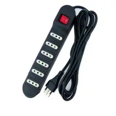 MACROTEL - Alargador Corriente Zapatilla Enchufe Múltiple 6 Tomas Sec M