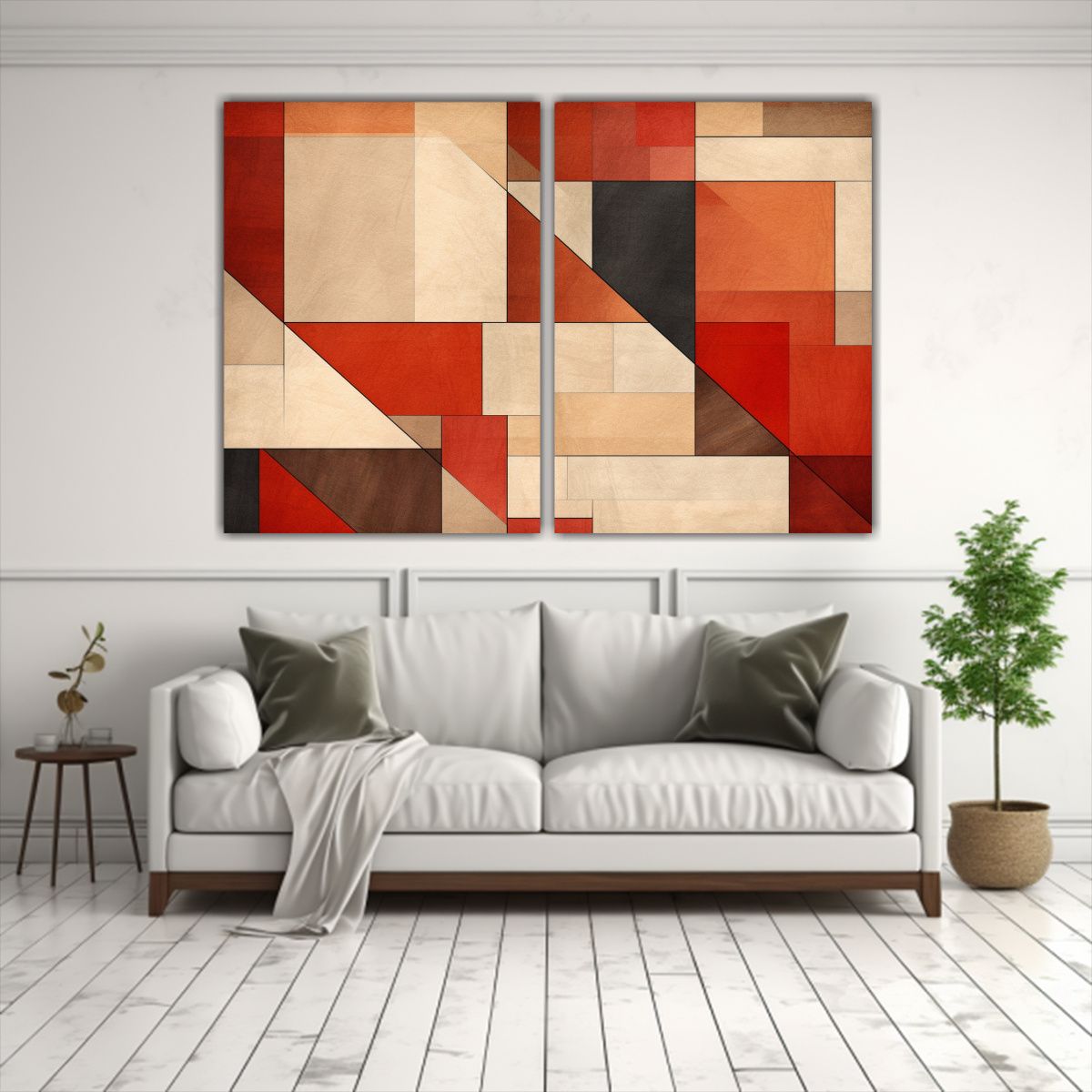GENERICO - Cuadros Tela Pop Art Geometría Color Rojo 60x40 Cm