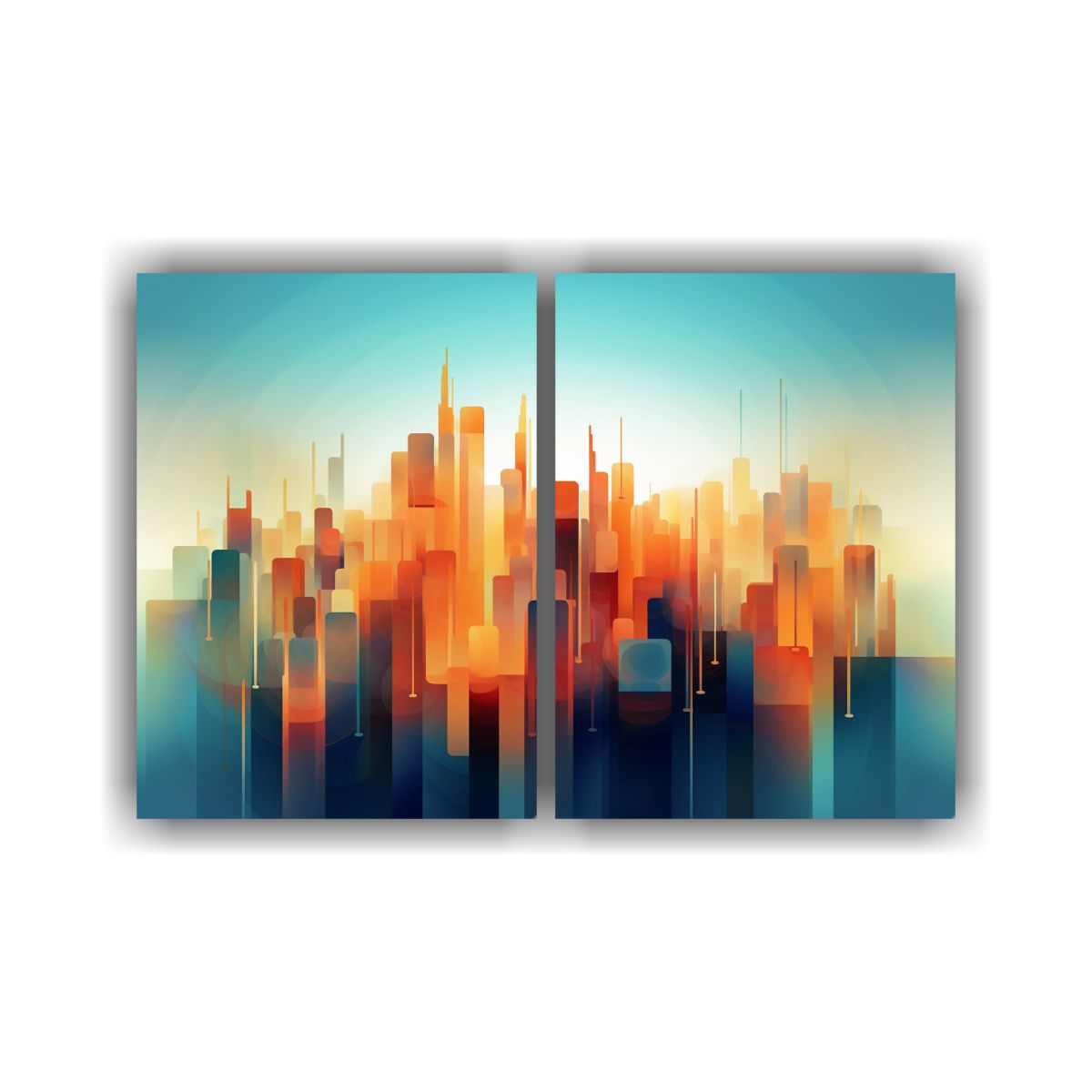 GENERICO - Cuadro Abstracto Dormitorio Con Formas 60x45 Cm