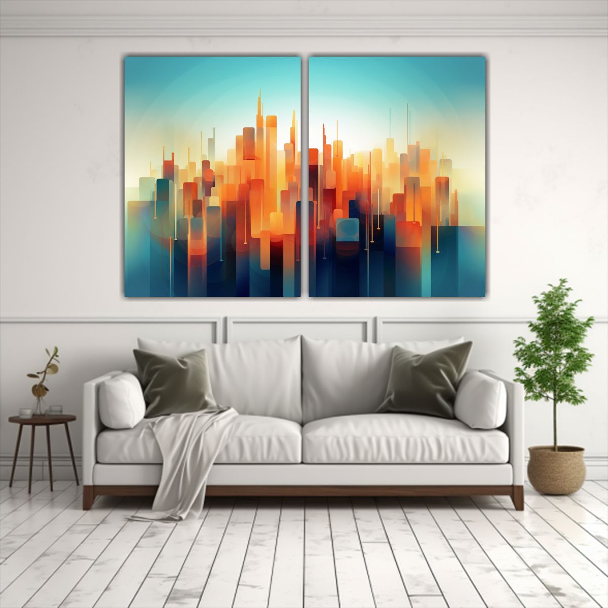 GENERICO - Cuadro Abstracto Dormitorio Con Formas 60x45 Cm