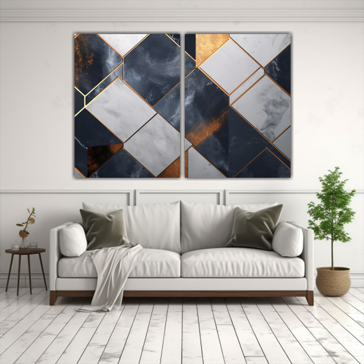 GENERICO - Pinturas Mármol Hexagonal Diseño único En 60x45 Cm