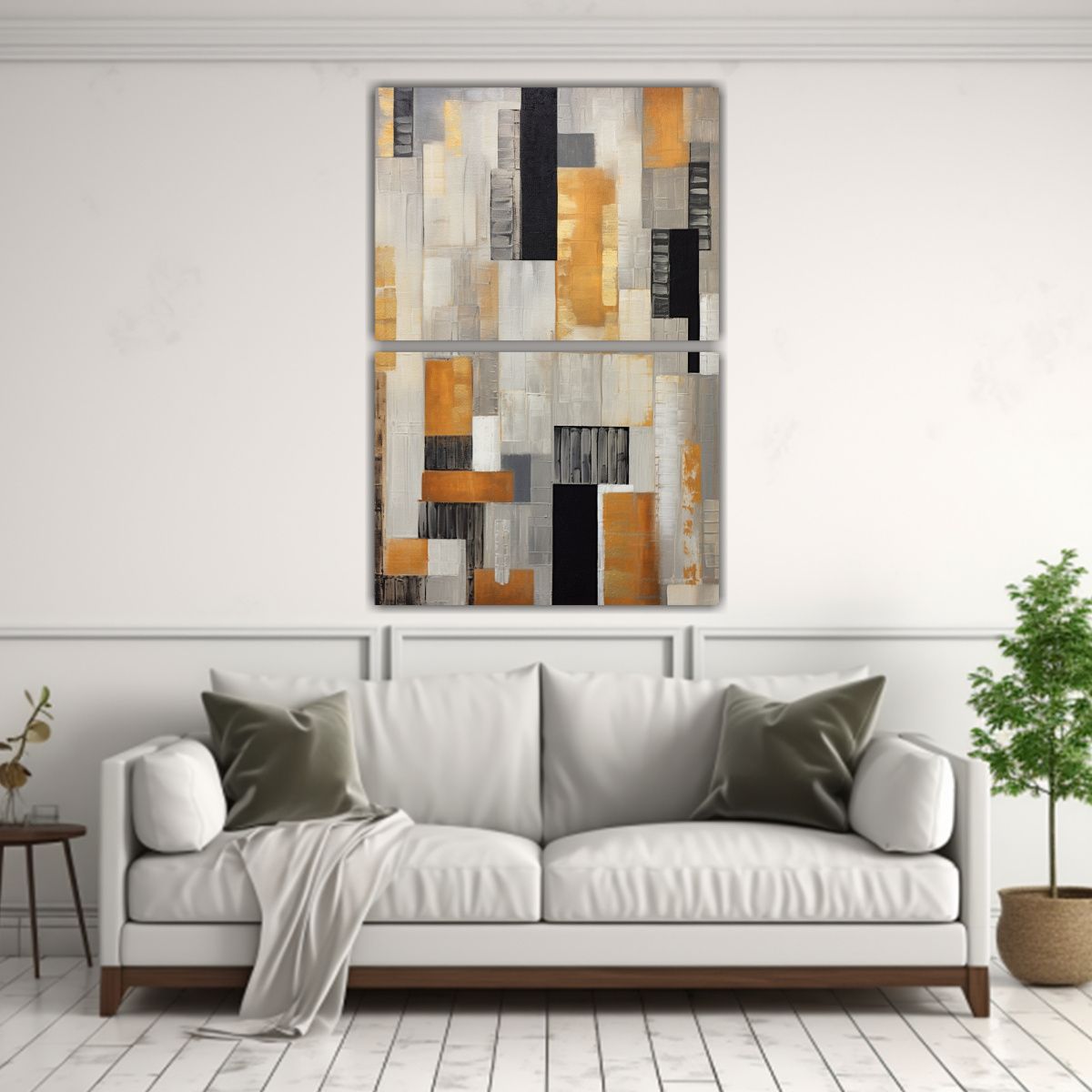 GENERICO - Set De 2 Telas En Bastidor Impreso Multicolor 45x60 Cm