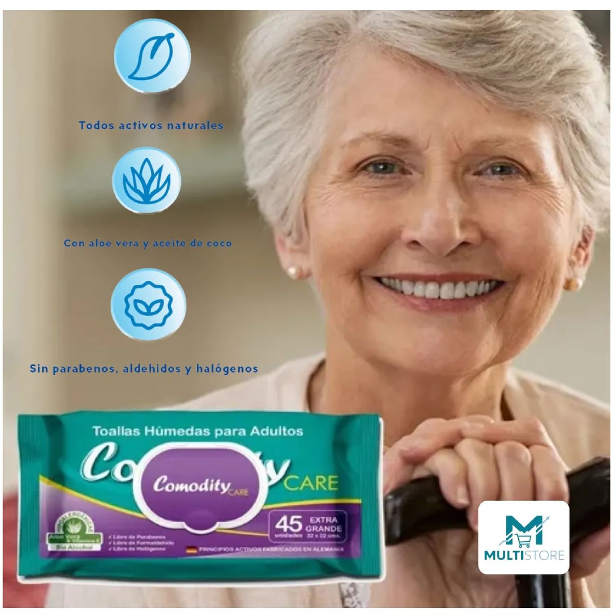 GENERICO - Toallitas Humedas Adulto Comodity X45 Tamaño Extra Grande