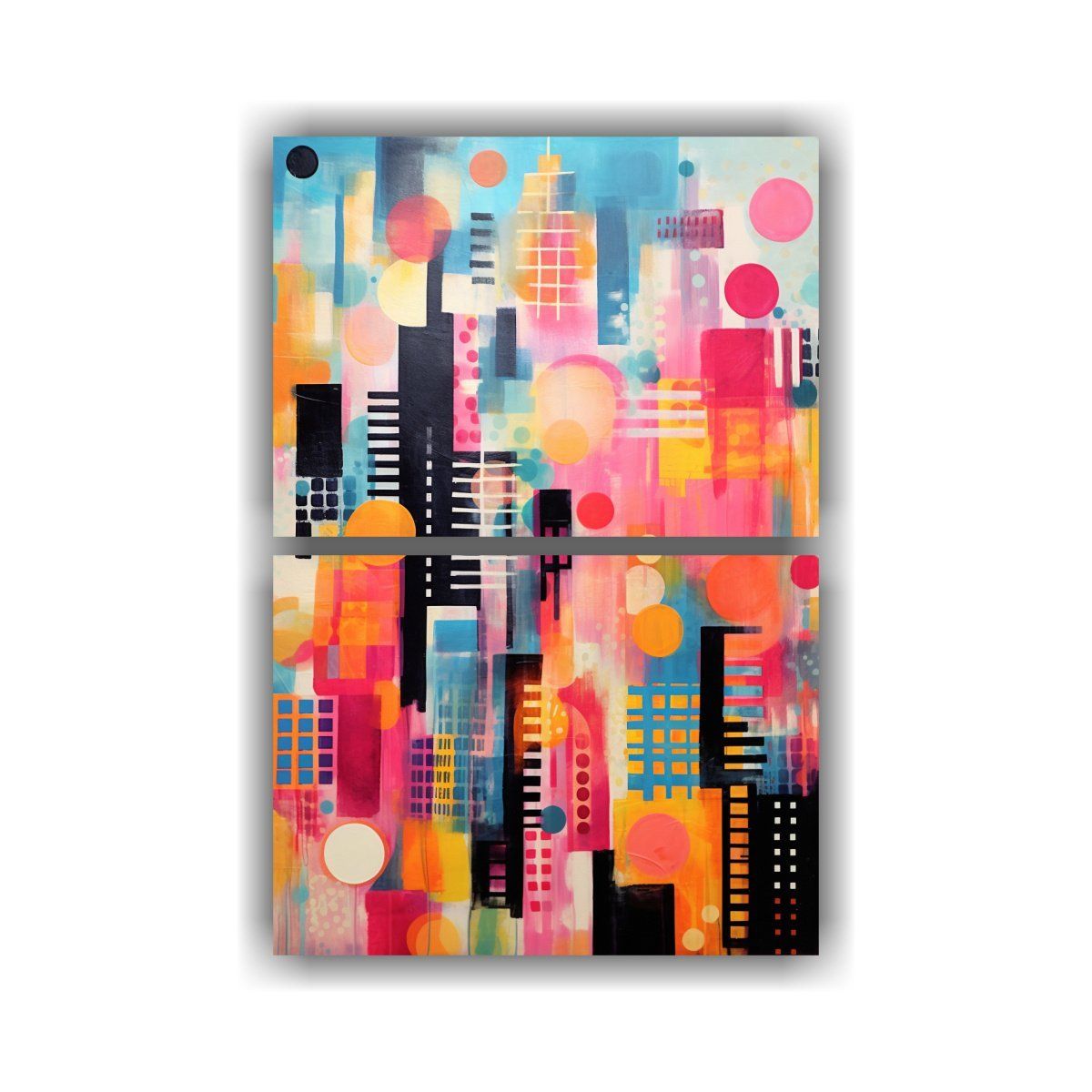 GENERICO - Pintura Relieve Alta Calidad De Una Ciudad Con 45x60 Cm