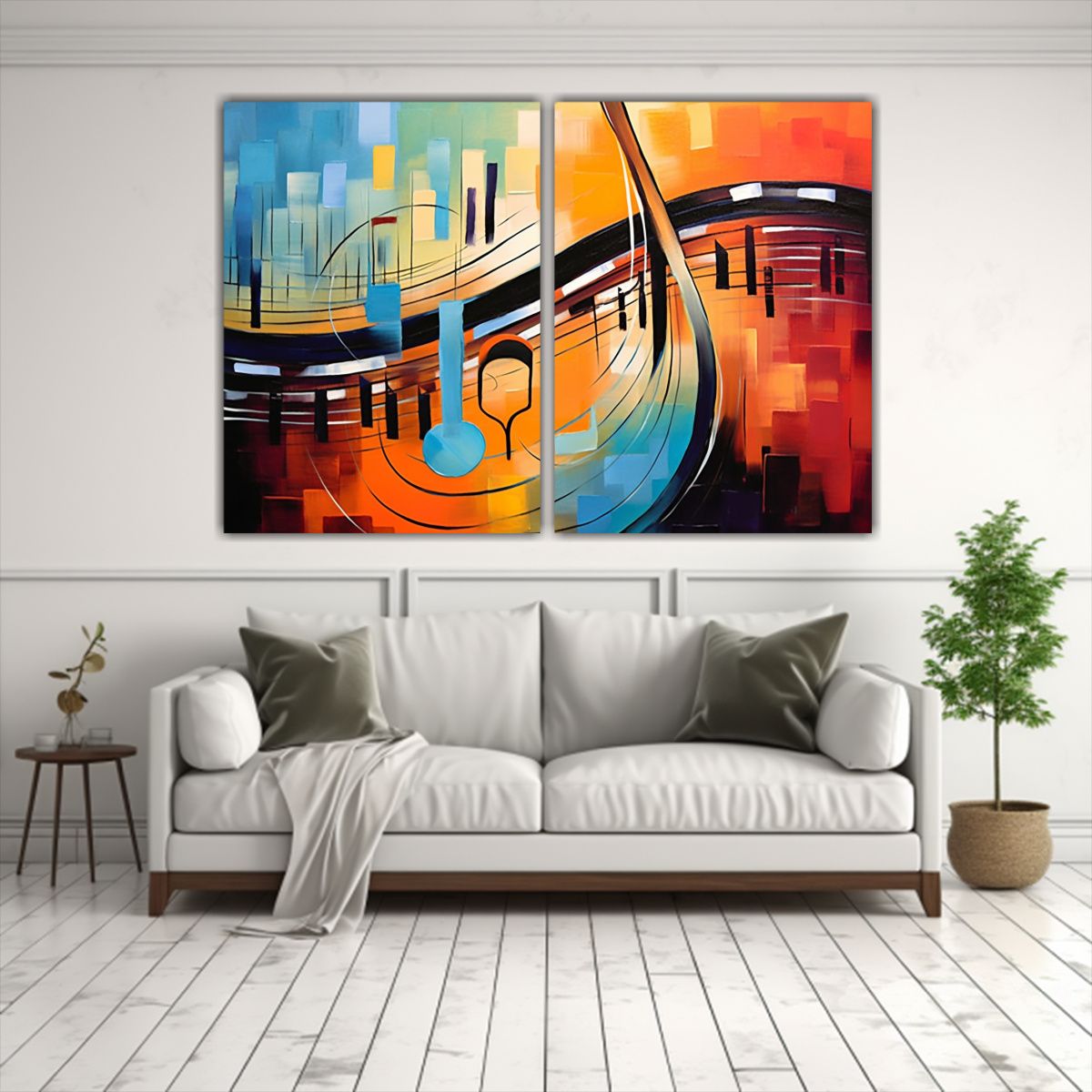 GENERICO - Pintura Mural Moderna En Gama De Colores Con 60x45 Cm