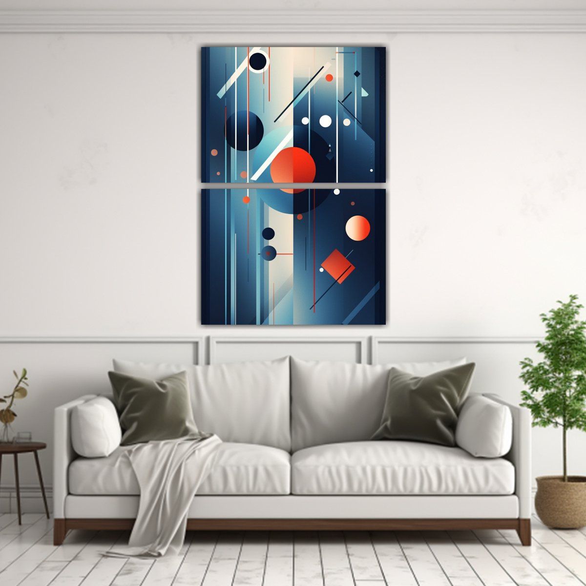 GENERICO - Cuadro Composición Lienzo Sala Formas Futuristas 45x60 Cm