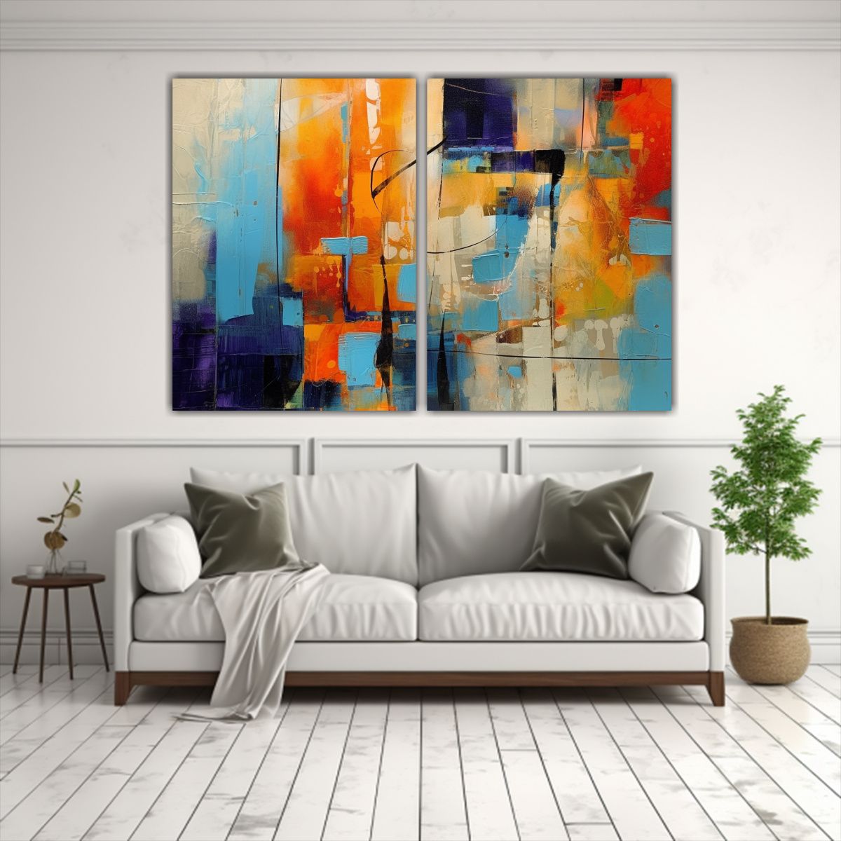 GENERICO - Cuadros Abstractos Con Texturas Vibrantes Y 60x45 Cm