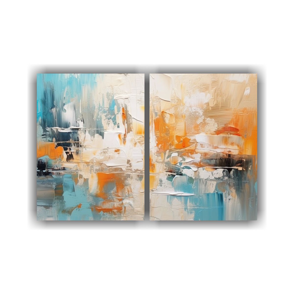 GENERICO - Pintura Abstracta Exclusiva En Tonos Suaves Dos 60x45 Cm