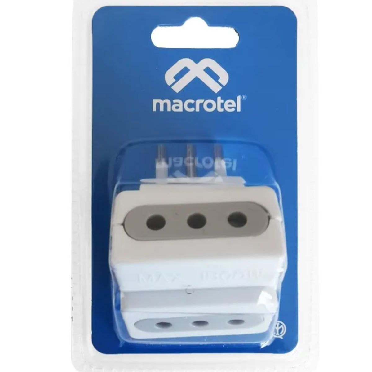 Adaptador Enchufe Triple 250v 10a 1500w  Macrotel, marca MACROTEL - Foto Principal