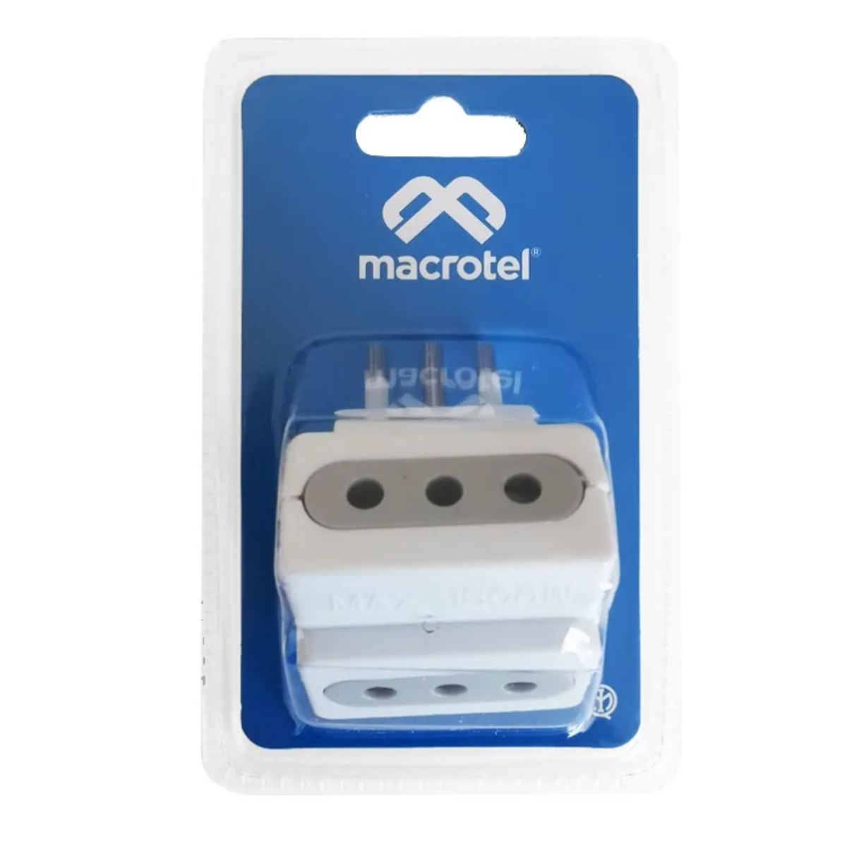 Adaptador Enchufe Triple 250v 10a 1500w  Macrotel, marca MACROTEL - Foto Principal