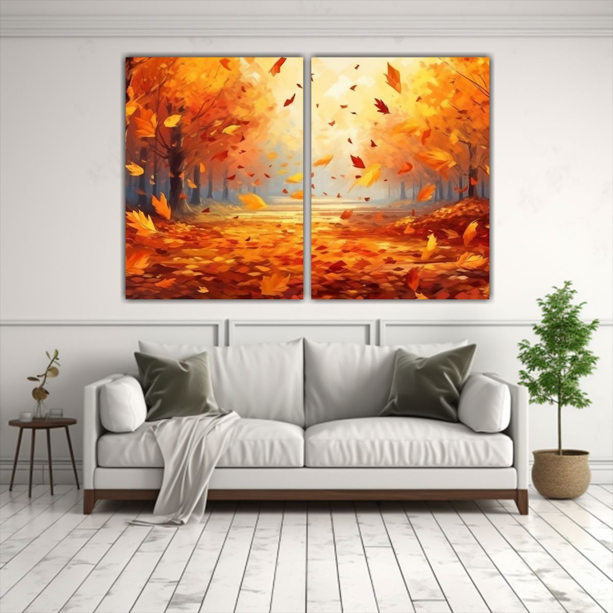 GENERICO - Paisaje Otoñal Con Follaje Colorido En Pinturas 60x45 Cm