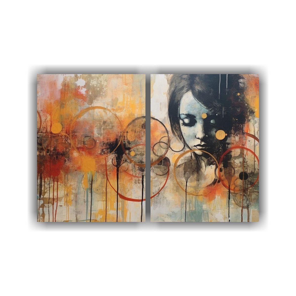 GENERICO - Pintura Abstracta De Collage Expresionista De La 60x45 Cm