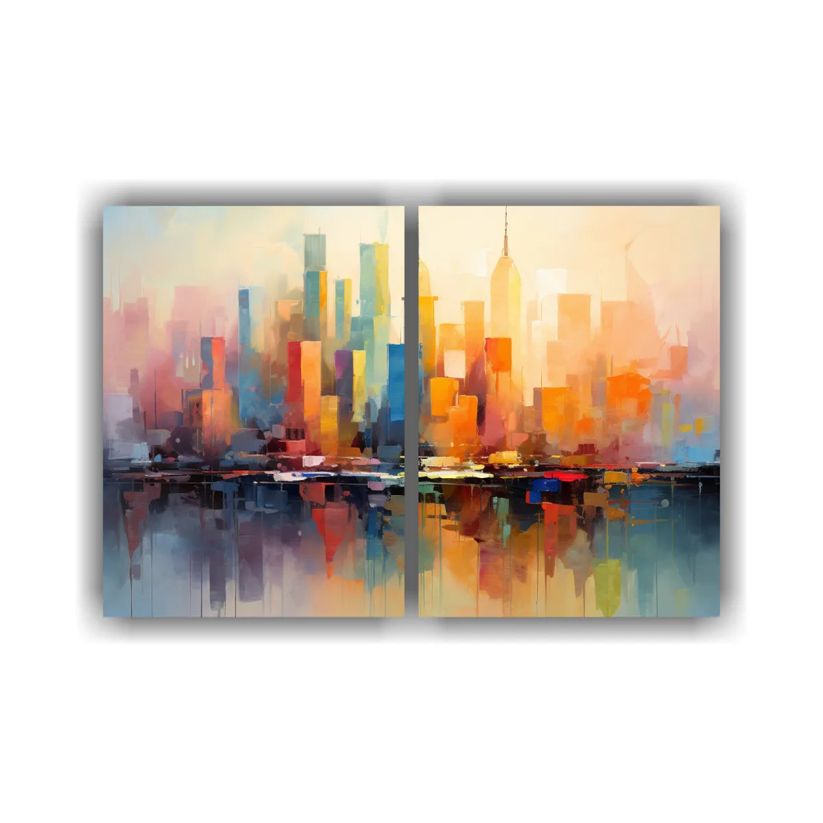 GENERICO - Cuadro Fotografía Ciudad Moderna Al Atardecer 60x40 Cm