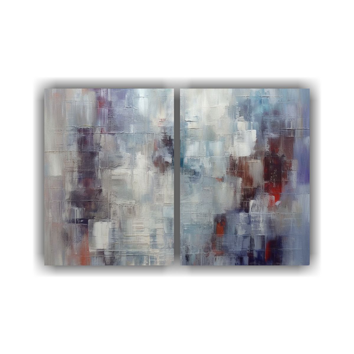 GENERICO - Cuadros De Tela Abstractos En Gris Y Azul Sobre 60x40 Cm