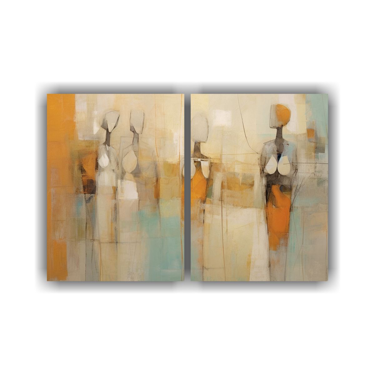 GENERICO - Cuadros Abstractos Modernos Living Figuras 60x40 Cm