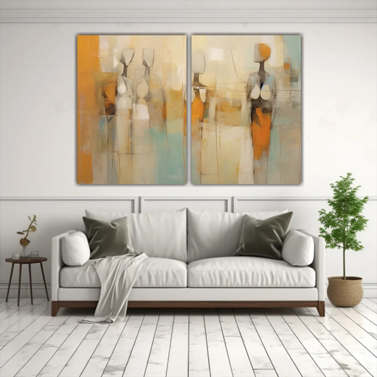 GENERICO - Cuadros Abstractos Modernos Living Figuras 60x45 Cm
