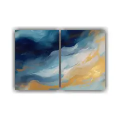 GENERICO - Cuadros Abstractos Dormitorio Formas Orgánicas 60x40 Cm