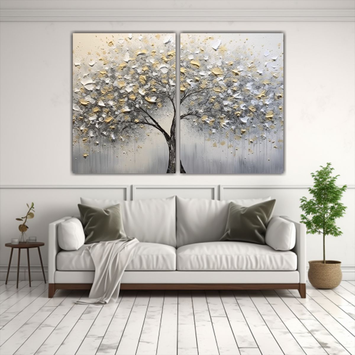 GENERICO - Pintura Al óleo Abstracta Paisaje Torre árbol 2 60x40 Cm