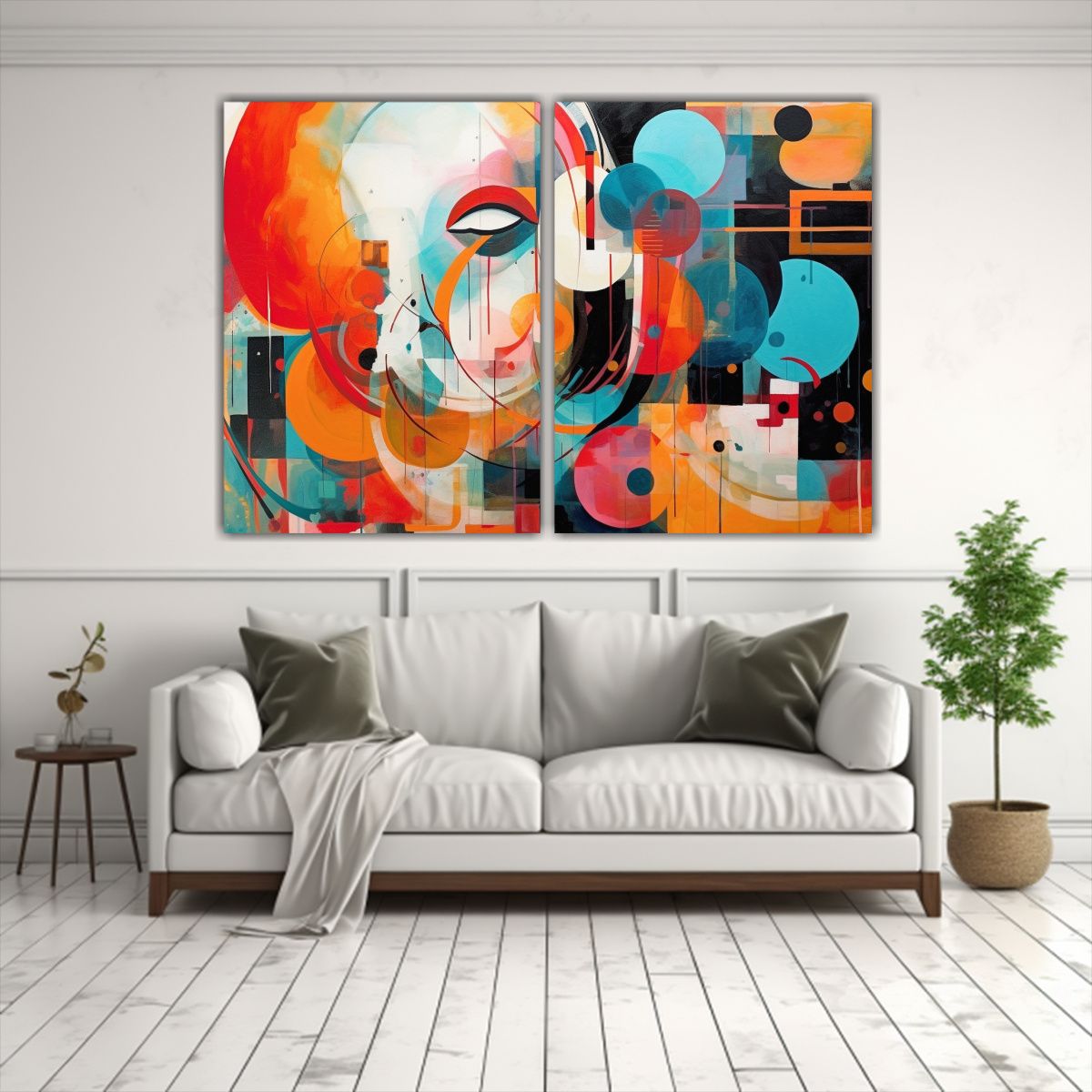 GENERICO - Pinturas Decorativas Con Fusión De Colores 60x45 Cm