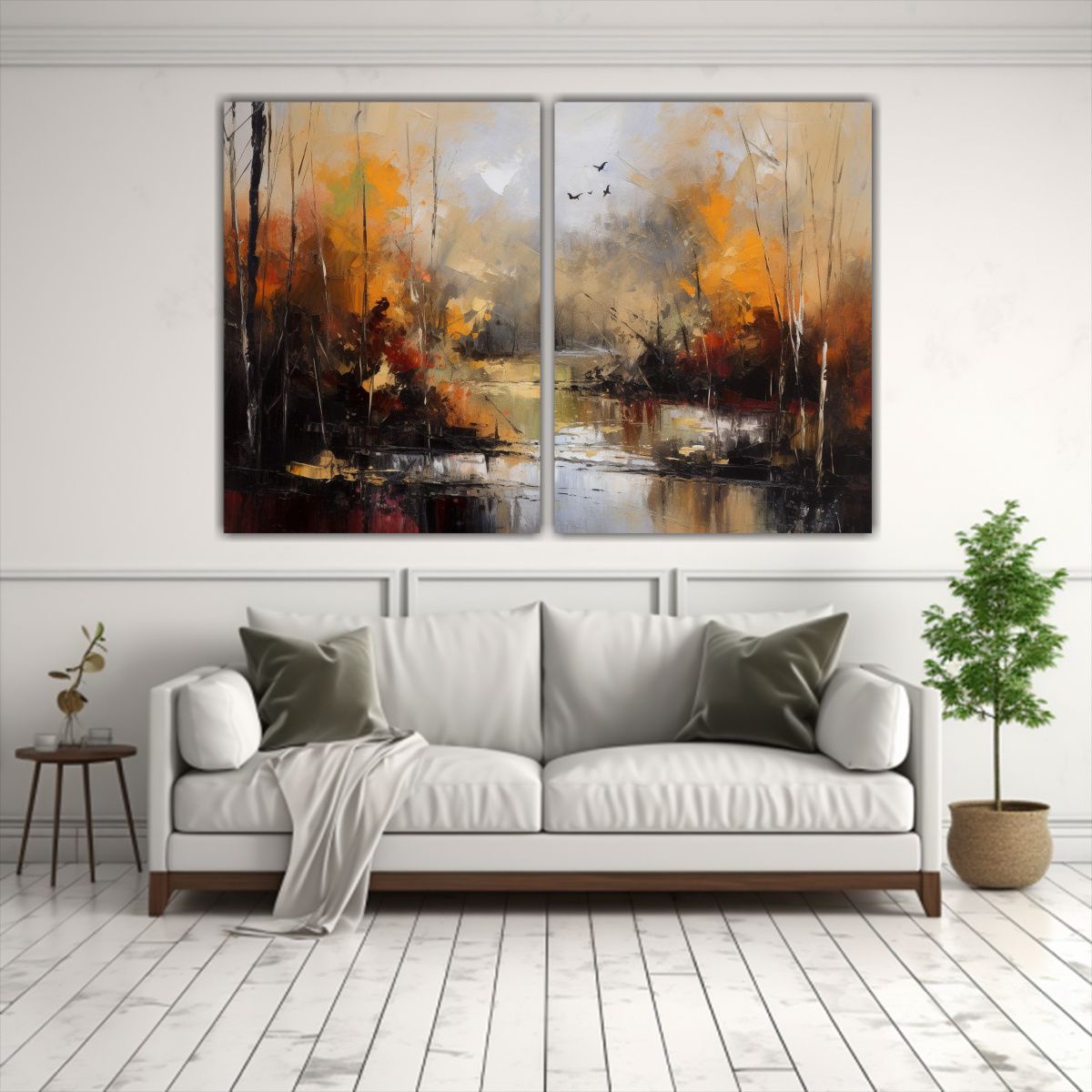 GENERICO - Pinturas Abstractas Composición Otoñal Paisaje 60x40 Cm