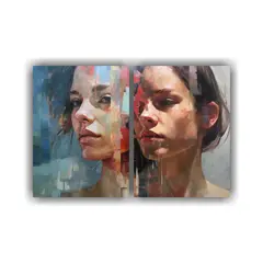 GENERICO - Cuadros De Animales Fusionan Visualmente Luchas 60x45 Cm
