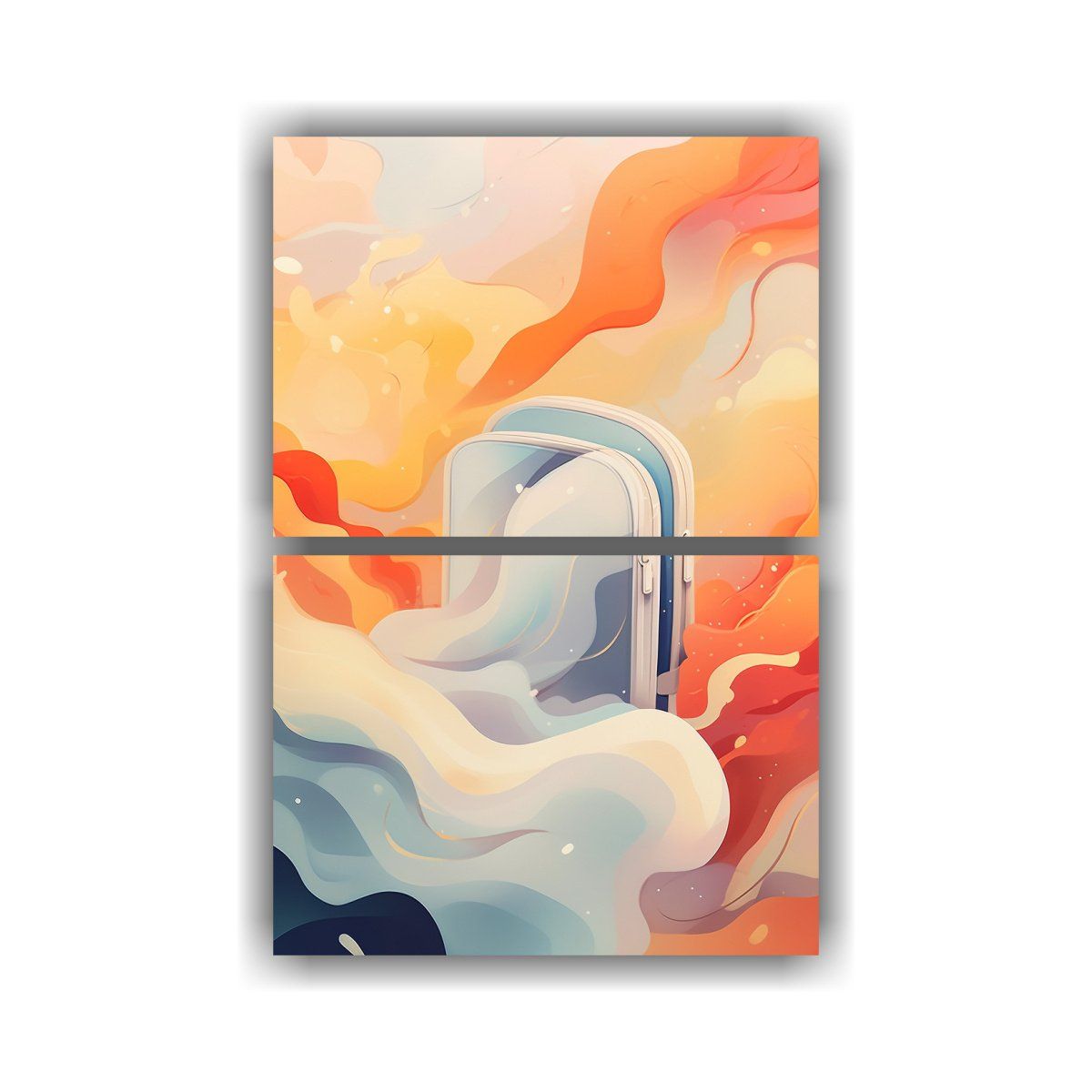 GENERICO - Pintura Abstracta Estilo ZenAmy Sol Con Estampado 40x60 Cm