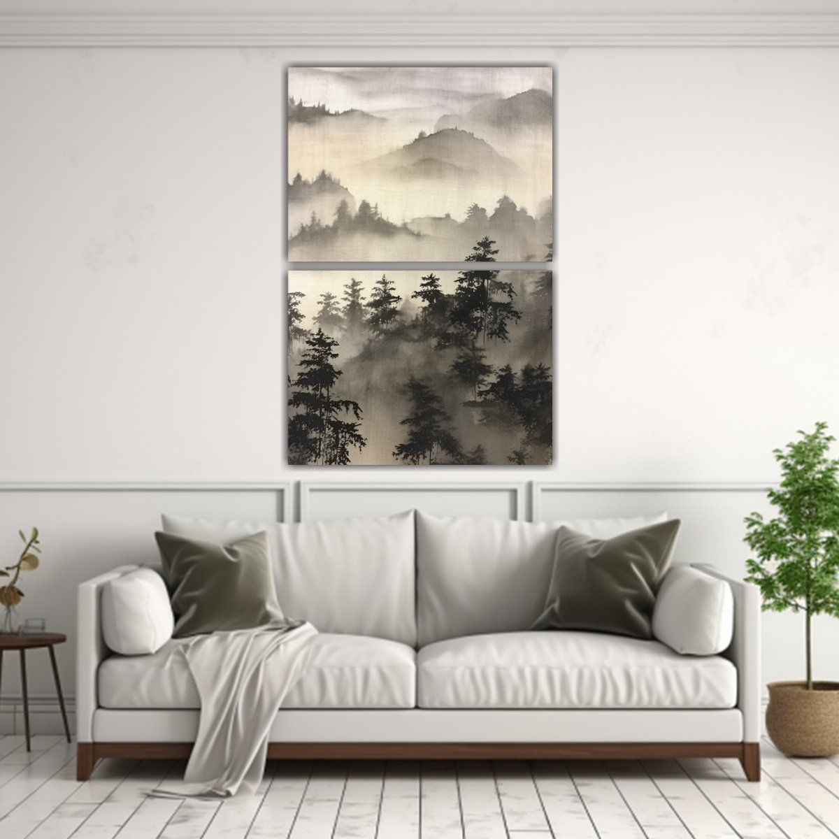 GENERICO - Cuadros Decorativos De árboles Y Nubes En Las 40x60 Cm