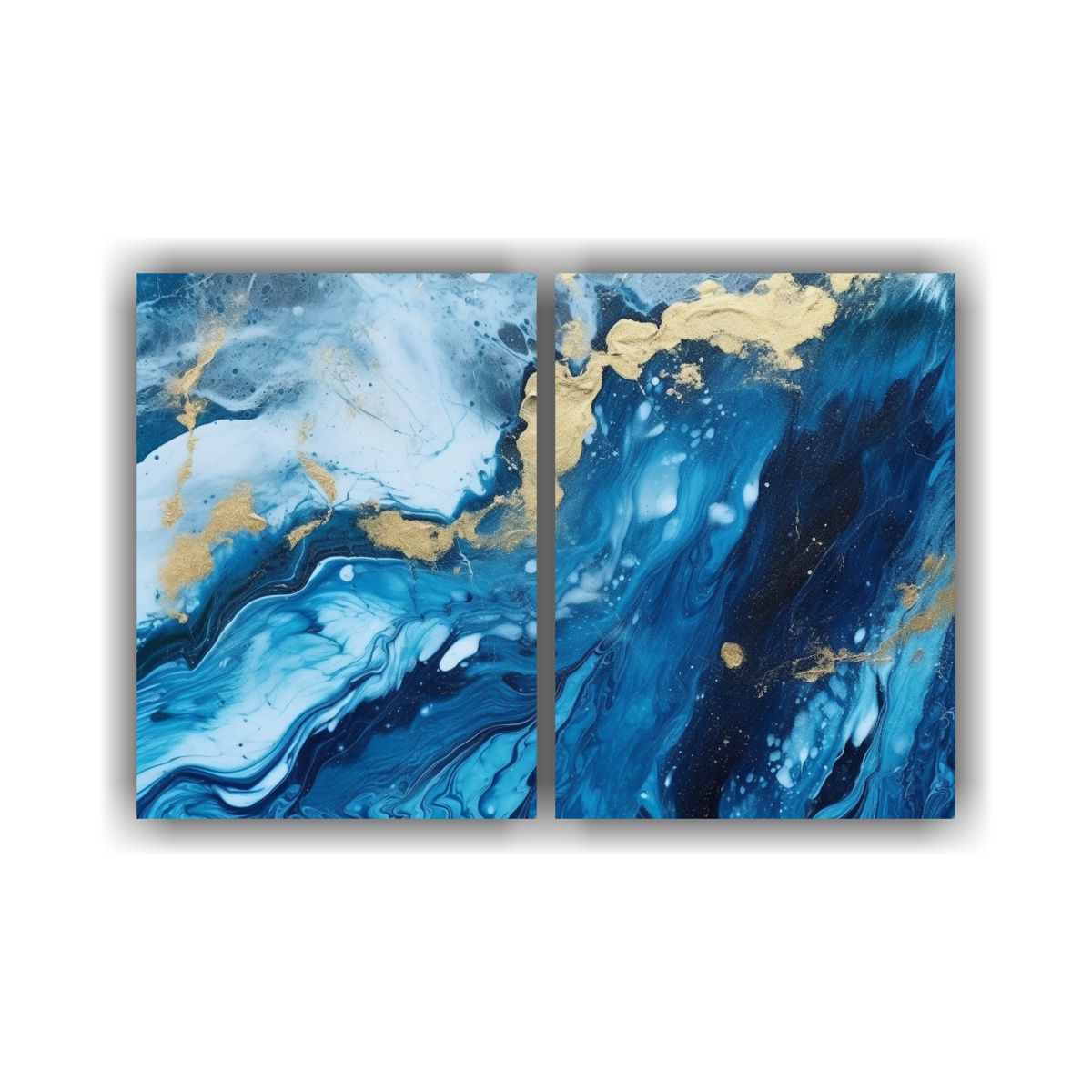 GENERICO - Pinturas Abstractas De Océano En Bastidor 60x40 Cm