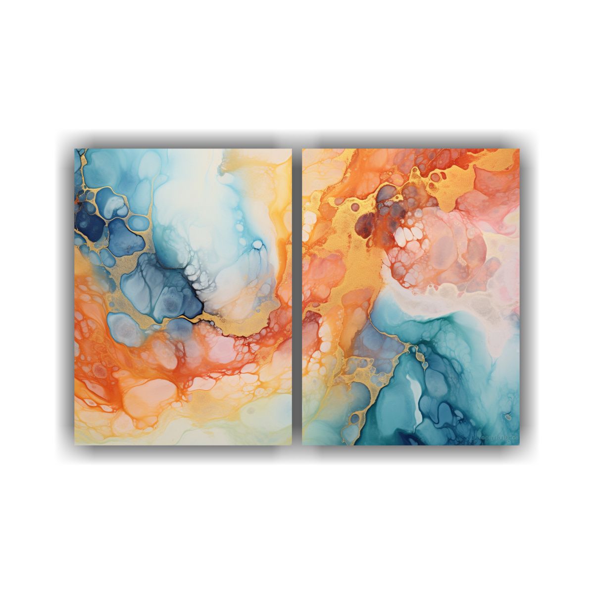 GENERICO - Cuadros Abstractos Vibrantes Con Tonos 60x45 Cm