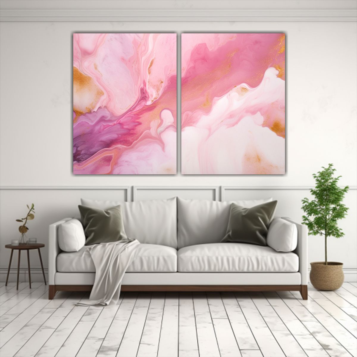 GENERICO - Cuadros Abstractos Mármol Rosa Y 60x40 Cm