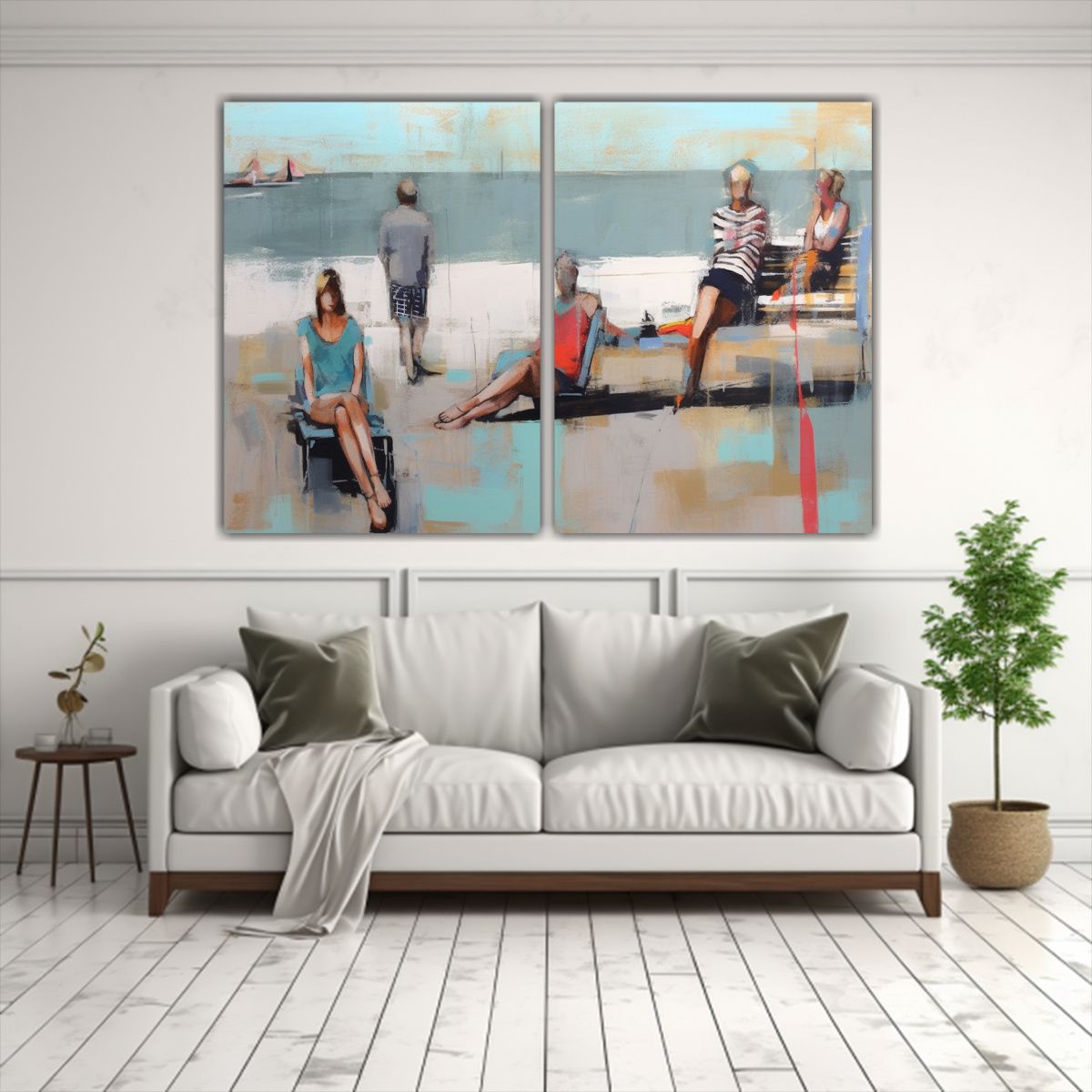 GENERICO - Cuadro Decorativo De Personas Relajadas En La 60x45 Cm