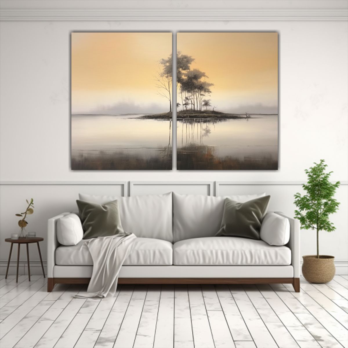 GENERICO - Pintura De Paisaje Minimalista Y Sereno En Lienzo 60x40 Cm