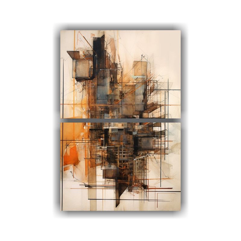 GENERICO - Cuadro Creativo Duradero Con Línea Abstracta En 40x60 Cm