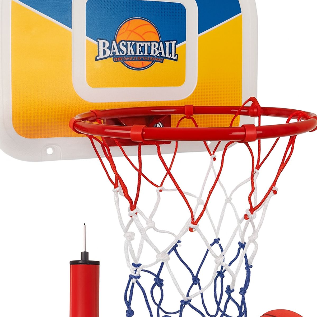 GENERICO - Aro de Baloncesto con Tablero Incluye Balón y Bomba 44x33cm