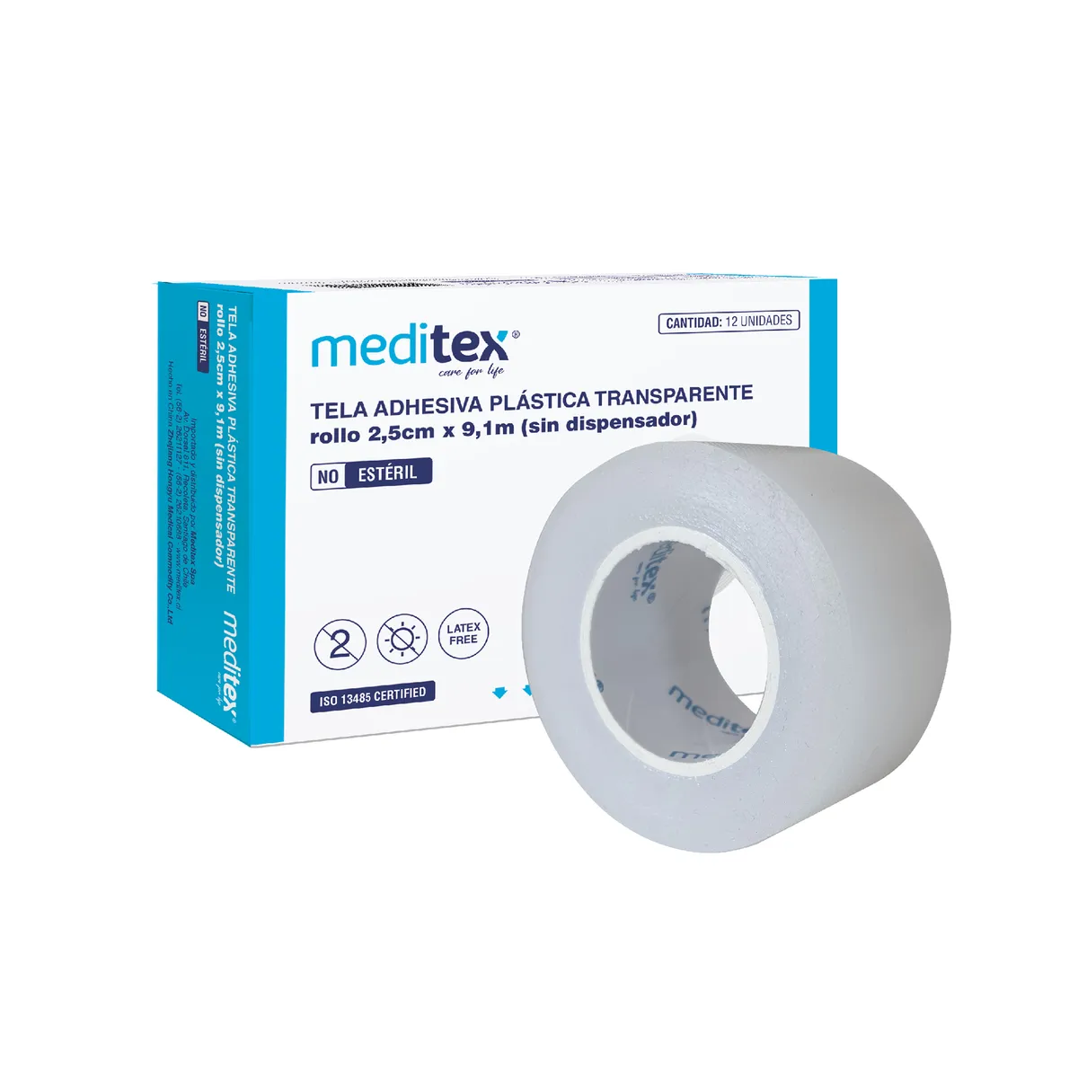 MEDITEX - TELA ADHESIVA PLÁSTICA TRANSPARENTE 25CM X 91MT NO ESTÉRIL